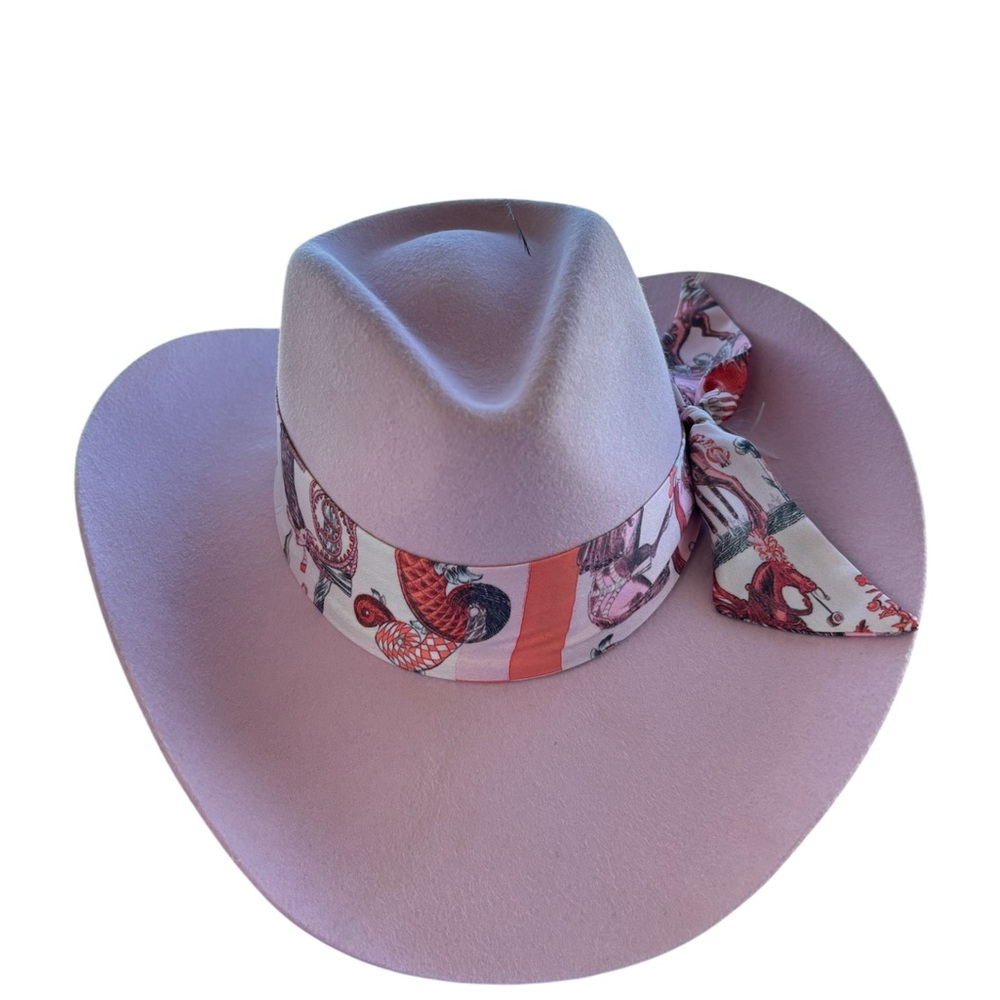 Topped Hats Pink Feathered Women's Hat